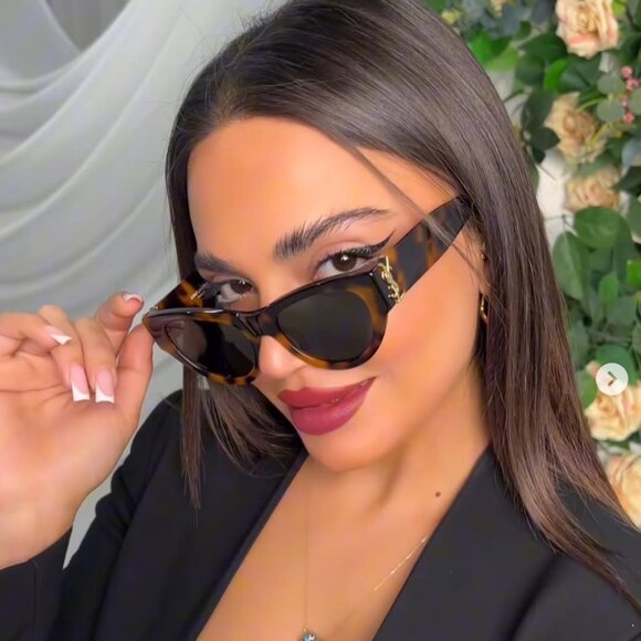 Saint Laurent Tortoiseshell Sunglasses - Picture 1 of 8